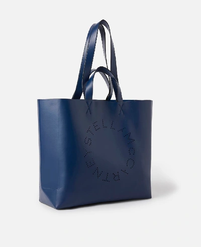 Shop Stella Mccartney Stella Logo Shopper Bag In Blue