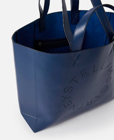 Shop Stella Mccartney Stella Logo Shopper Bag In Blue