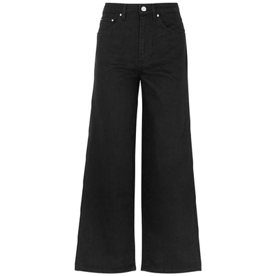 Shop Totême Flair Black Wide-leg Jeans