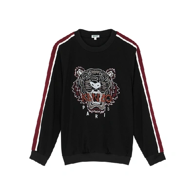 Shop Kenzo Black Tiger-embroidered Sweatshirt