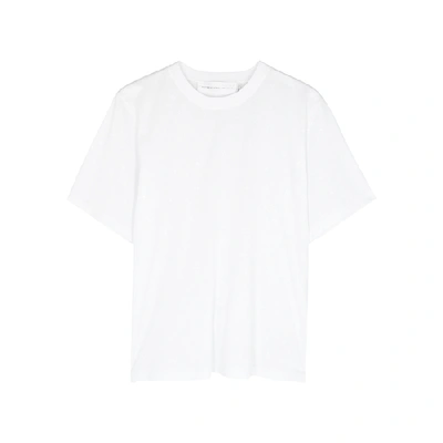 Shop Victoria Victoria Beckham White Logo-print Cotton T-shirt