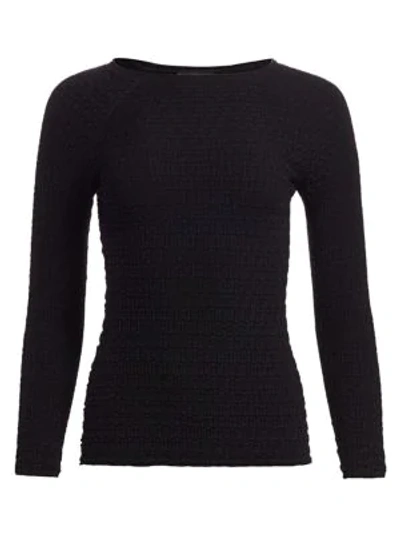 Shop Emporio Armani Stitch Knit Top In Black