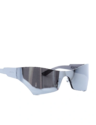 Shop Balenciaga Grey Mono Cat Sunglasses