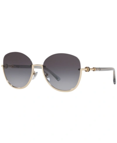 Shop Bvlgari Sunglasses, Bv6123 56 In Pale Gold/grey Gradient