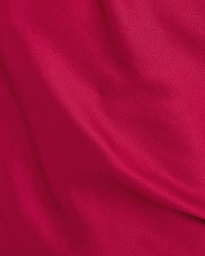 Shop Jonathan Simkhai Sateen Lingerie Lace Drop-shoulder Blouse In Red