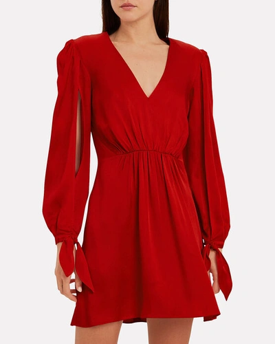 Shop Haney Joplin Gathered Crepe Mini Dress In Red