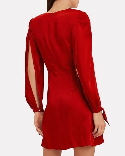 Shop Haney Joplin Gathered Crepe Mini Dress In Red