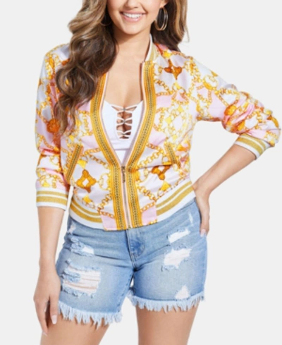 Guess rae 2025 printed bomber jacket