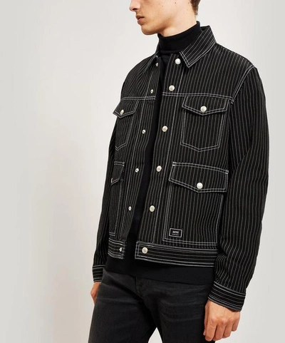 Shop Ami Alexandre Mattiussi Pinstriped Coach Jacket In Black