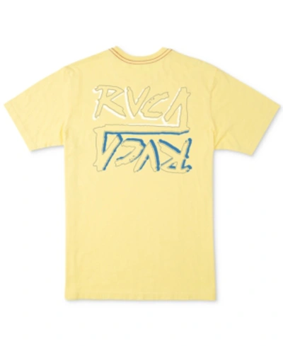 Shop Rvca Men's Offset Logo T-shirt In Popcorn