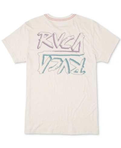 Shop Rvca Men's Offset Logo T-shirt In Antique White