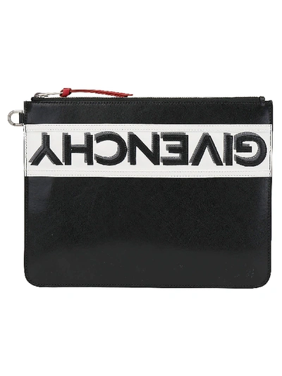 Shop Givenchy Large Logo Pouch In Black White