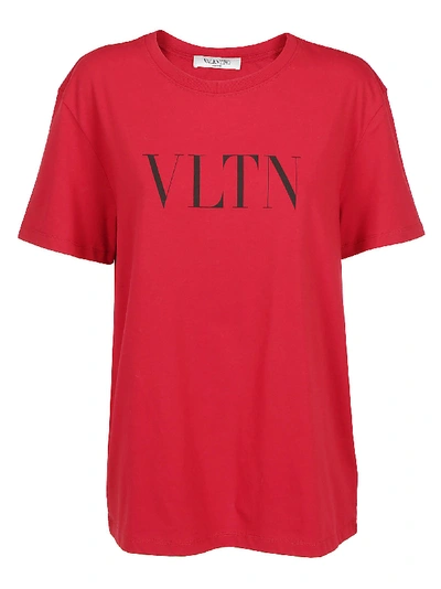 Shop Valentino T-shirt In Rosso/nero