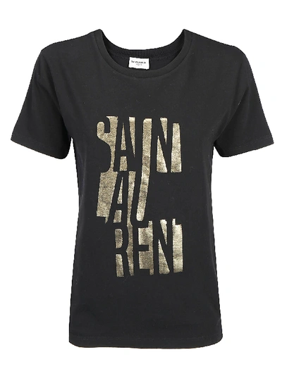 Shop Saint Laurent T-shirt In Noir/doree