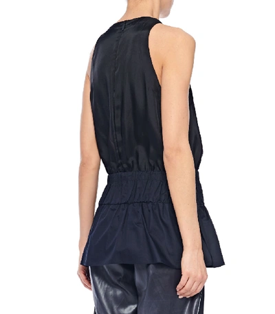 Shop Tibi Mendini Twill Sleeveless Top In Black Multi