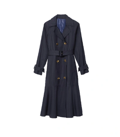 Shop Tibi Trench With Removable Quilted Lining In Navy