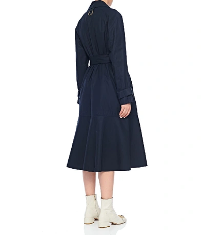 Shop Tibi Trench With Removable Quilted Lining In Navy
