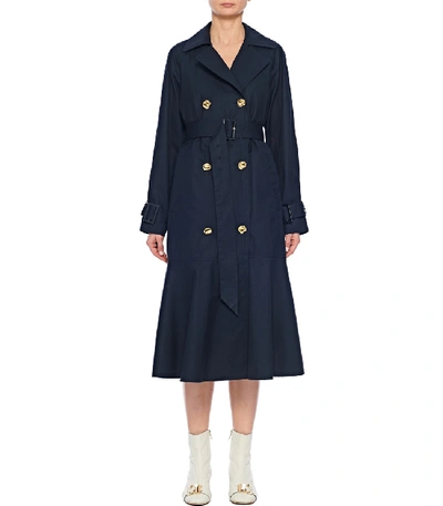 Shop Tibi Trench With Removable Quilted Lining In Navy