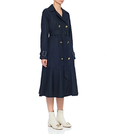 Shop Tibi Trench With Removable Quilted Lining In Navy