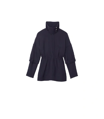 Shop Tibi Esme Crepe Tunic Top In Dark Navy