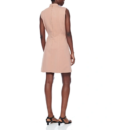 Shop Tibi Bond Stretch Knit Sleeveless A-line Dress In Caramel