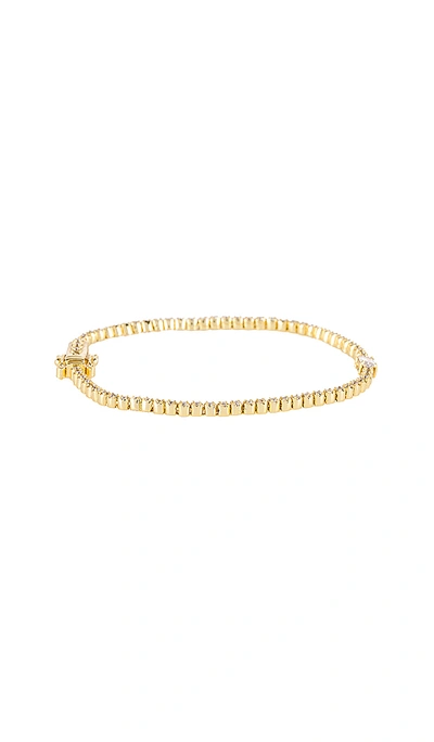 Shop The M Jewelers Ny The Colored Stone Tennis Bracelet In Metallic Gold. In White