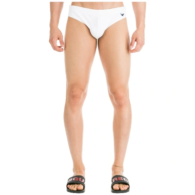 Shop Emporio Armani Men's Brief Swimsuit Bathing Trunks Swimming Suit In White