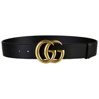 Shop Gucci Women's Genuine Leather Belt In Black