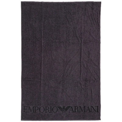 Shop Emporio Armani Men's Beach Towel In Grey