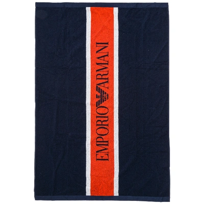 Shop Emporio Armani Men's Beach Towel In Blue