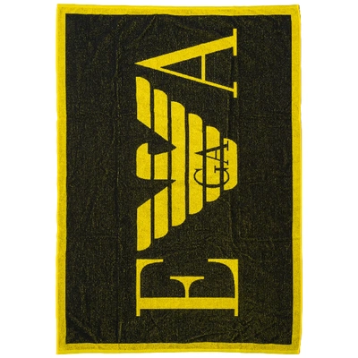 Shop Emporio Armani Men's Beach Towel In Black