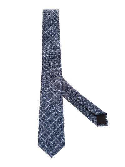 Shop Gucci Silk Jacquard Tie In Celeste