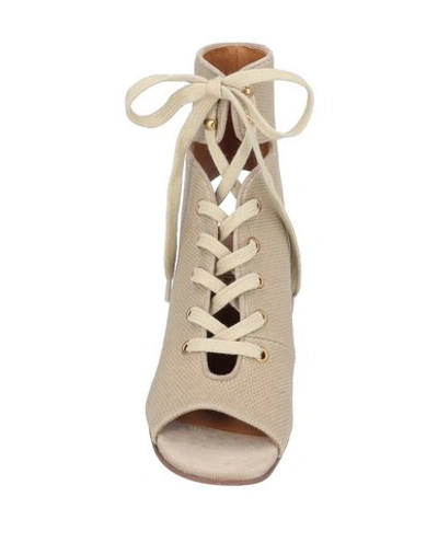 Shop Chloé Woman Ankle Boots Sand Size 5 Textile Fibers In Beige