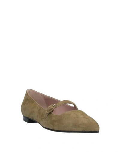 Shop Cheville Ballet Flats In Military Green