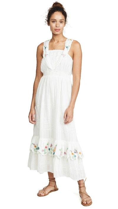 Loveshackfancy Aphrodite Embroidered Pintucked Cotton-voile Maxi Dress In  Cream | ModeSens