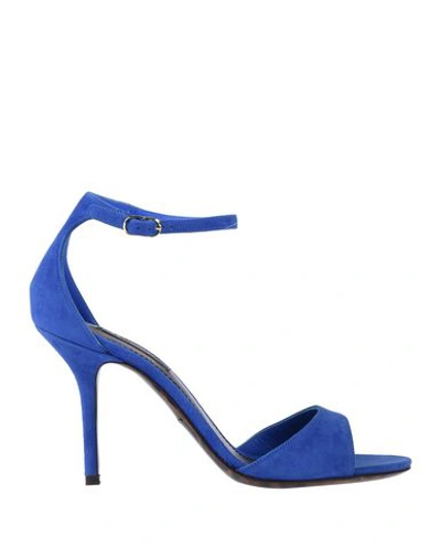 Shop Dolce & Gabbana Woman Sandals Blue Size 6.5 Goat Skin