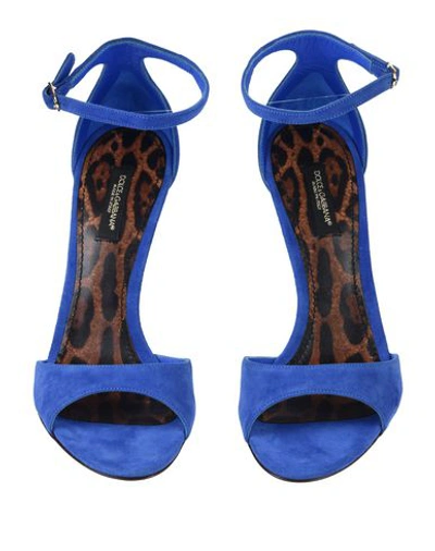 Shop Dolce & Gabbana Woman Sandals Blue Size 6.5 Goat Skin