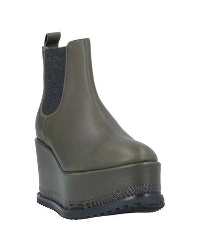 Brunello Cucinelli Ankle Boots In Military Green