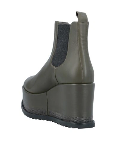 Brunello Cucinelli Ankle Boots In Military Green