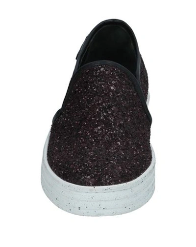 Shop Hogan Rebel Woman Sneakers Deep Purple Size 5 Soft Leather, Textile Fibers