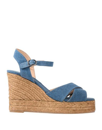 Shop Castaã±er Sandals In Pastel Blue