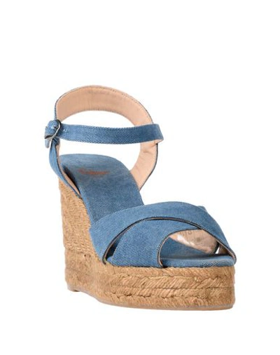 Shop Castaã±er Sandals In Pastel Blue