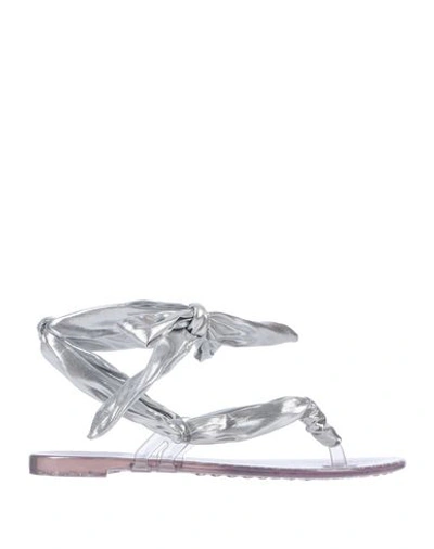 Shop Casadei Flip Flops In Silver