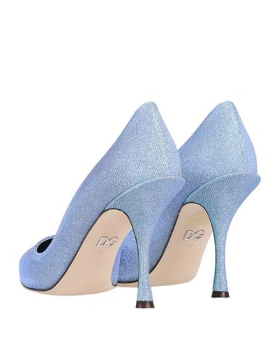 Shop Dolce & Gabbana Woman Pumps Sky Blue Size 6.5 Textile Fibers