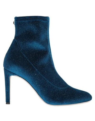 Shop Giuseppe Zanotti Woman Ankle Boots Pastel Blue Size 7.5 Textile Fibers