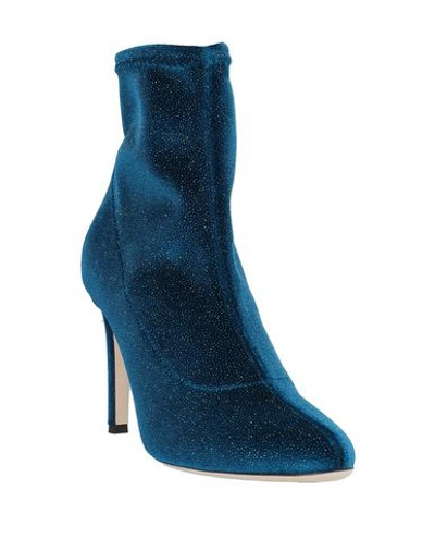 Shop Giuseppe Zanotti Woman Ankle Boots Pastel Blue Size 7.5 Textile Fibers