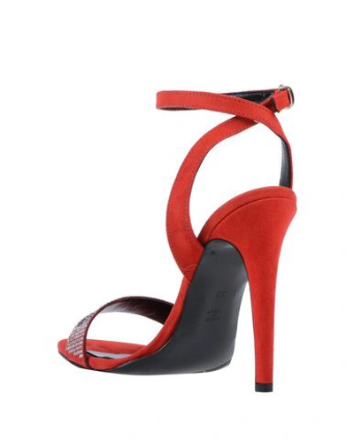 Shop Gcds Woman Sandals Red Size 8 Textile Fibers