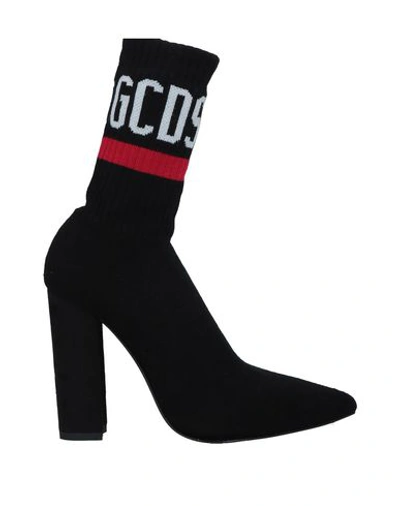 Gcds 110mm Pointy Logo Knit Sock Boots In Black