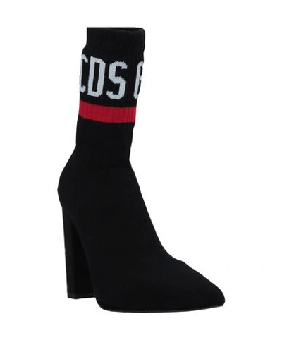 Gcds 110mm Pointy Logo Knit Sock Boots In Black