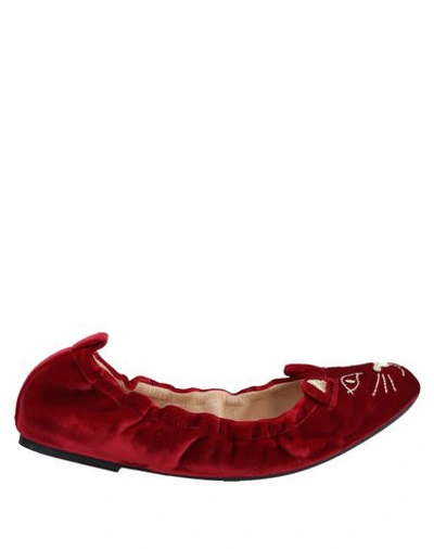 Shop Charlotte Olympia Ballet Flats In Red